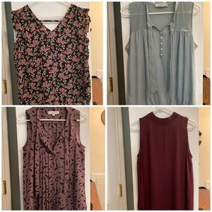 Lot of four Loft blouses (medium)